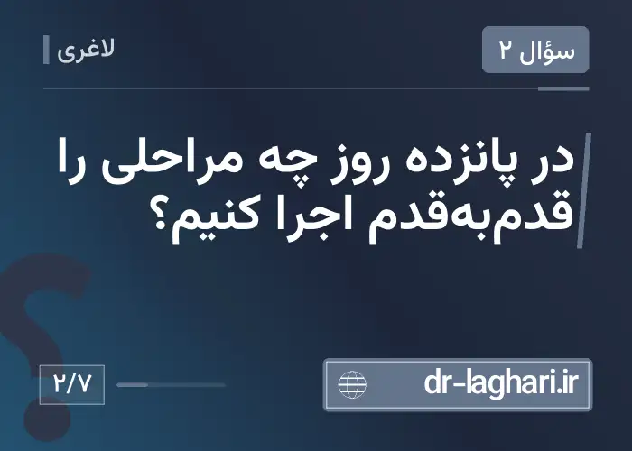 در پانزده روز چه مراحلی را قدم‌به‌قدم اجرا کنیم؟