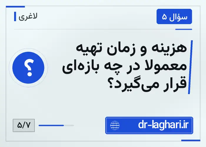 هزینه و زمان تهیه معمولاً در چه بازه‌ای قرار می‌گیرد؟