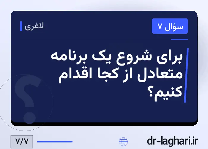 برای شروع یک برنامه متعادل از کجا اقدام کنیم؟